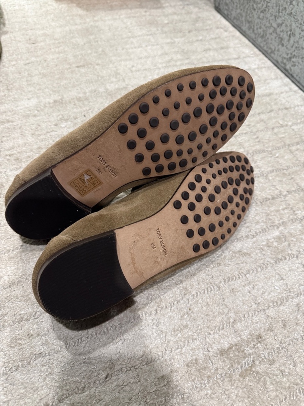 Tory Burch Suede Ballet Loafers in River Rock - Picture 7 of 7